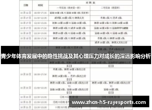 青少年体育发展中的隐性挑战及其心理压力对成长的深远影响分析