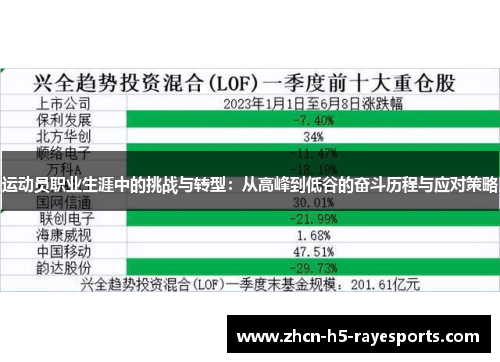 运动员职业生涯中的挑战与转型：从高峰到低谷的奋斗历程与应对策略